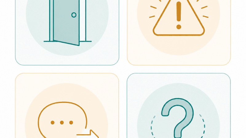 Illustration showing four common communication problems in relationships including avoidance and assumptions